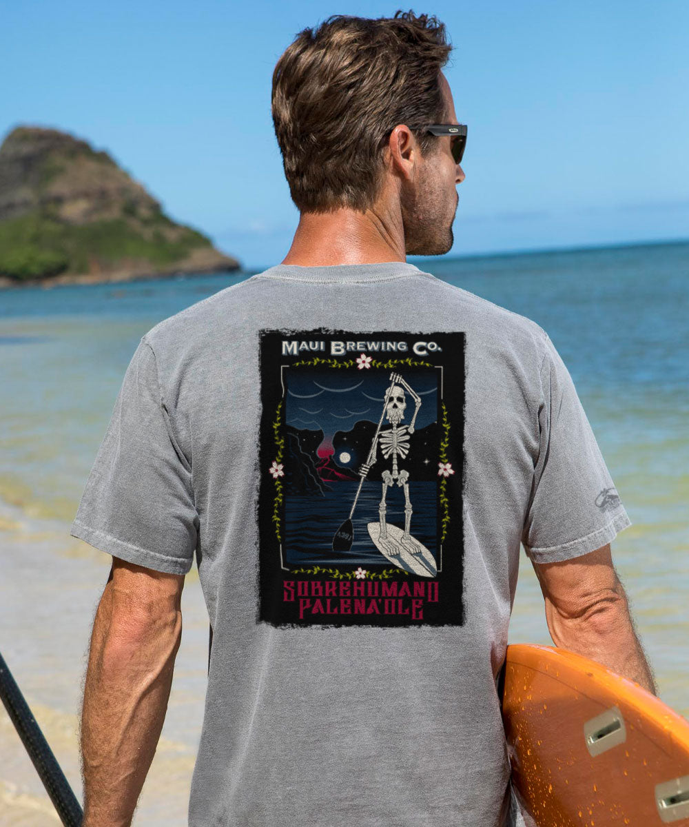 Maui Brewing Co Sobrehumano - Crater Dyed® Short Sleeve Crewneck T-Shirt